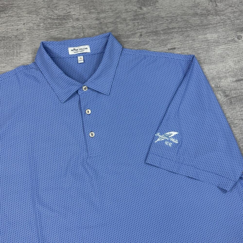 Peter Millar Polo Shirt Mens L AOP Summer Comfort Golf Indian Wells Country Club